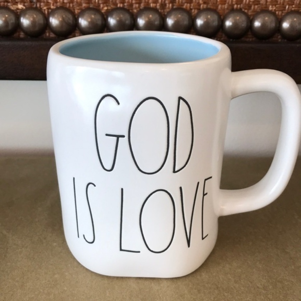 Rae Dunn - ‘God is Love’ (blue inside) mug. NWT
